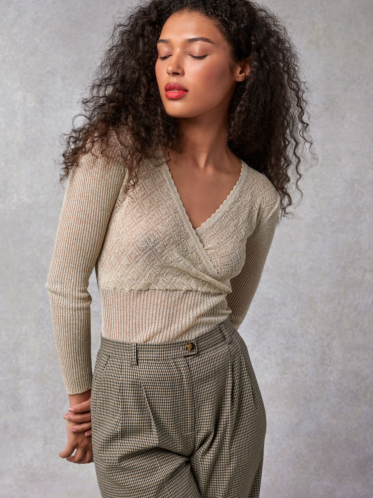 Cropped 2025 wrap sweater