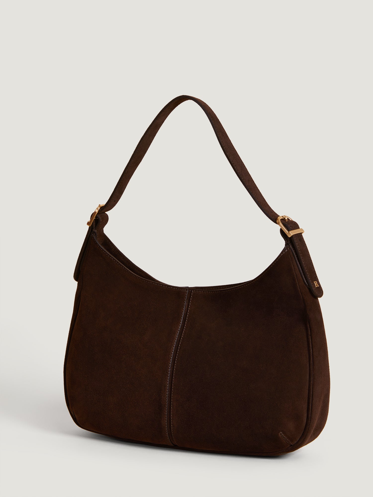 Large ebony bag in suede Rouje