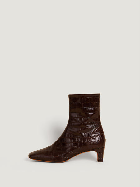 Brown crocodile ankle boots on sale