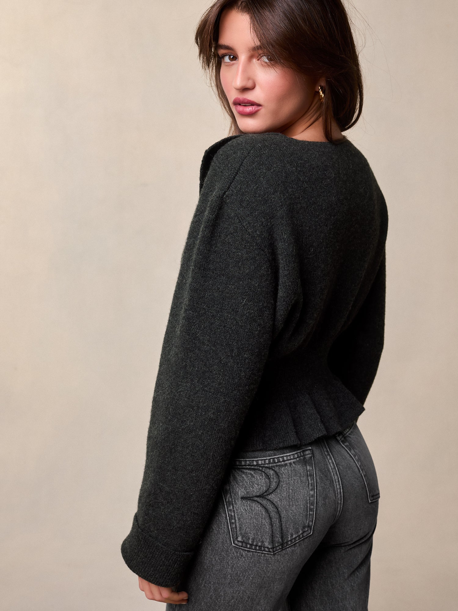 Short cardigan in embroidered wool | Rouje