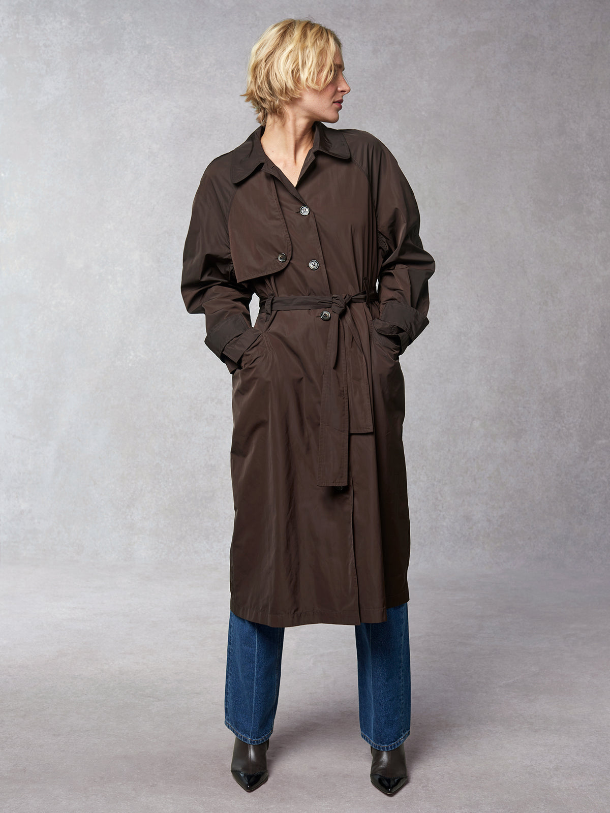 Nylon trench 2025 coat womens